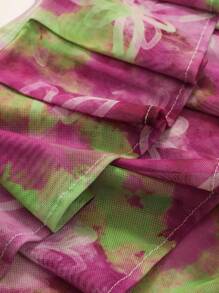 DAZY 滿身花卉單肩荷葉邊上衣 - 粉色 - 查看 9