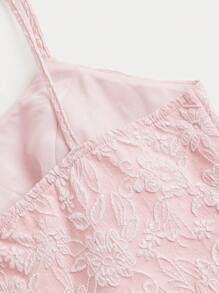 SHEIN MOD 提花肩上打結吊帶連衣裙