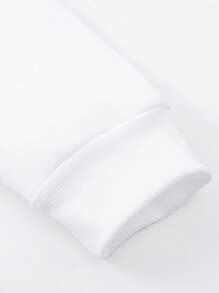 Manfinity Hypemode Loose Fit Men's Letter Print Drop Shoulder Sweatshirt - White - View 3