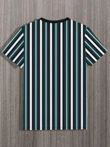 Manfinity Homme Men Striped & Letter Graphic Tee - Multicolor - View 2