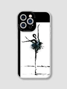 Estuche de teléfono TPU con dibujo artístico de ballet compatible con iPhone - Multicolor - Ver 1