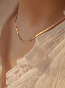 Nooxian Minimalist Chain Necklace - Rose Gold - View 1
