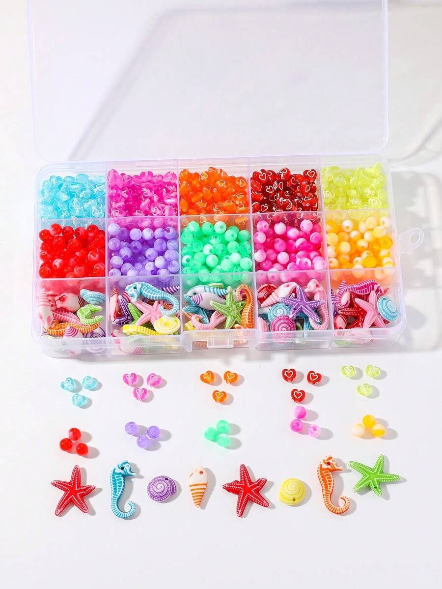 1 hộp kính sáng tạo Starfish DIY Bead cho phụ nữ để làm đồ trang sức DIY - Nhiều màu - Xem 1