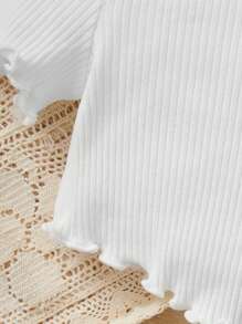 SHEIN 3pcs Baby Girl Casual And Comfortable T-Shirt Suitable For Spring And Summer - Camel - View 3