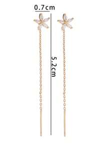 Nooxian 1 Đồng Thời Trang Đính Đá Cubic Zirconia & Trang Trí Ngôi Sao Xỏ Bông Tai Nữ Cho Cuộc Sống Hàng Ngày - Vàng - Xem 4