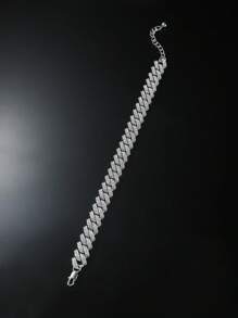 1 Miếng Sang trọng Hợp kim kẽm Đồ trang trí Rhinestone vòng chân Cho nam giới Đối với Cuộc sống hàng ngày , Đối với Đồ trang sức Qủa tặng Và Buổi tiệc - Bạc - Xem 4