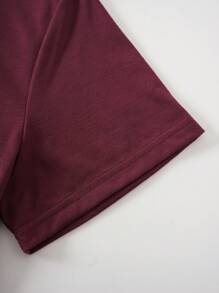 INAWLY Pocket & Cartoon Graphic Tee - Maroon - View 3