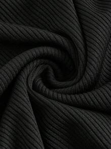 SHEIN ICON Plus Solid Tank Bodycon Dress - Black - View 3