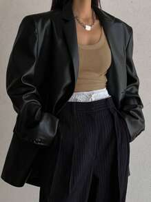 DAZY Solid Ribbed Knit Tank Top - Khaki - View 5