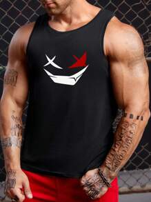 GENTILAND Nam Áo ba lỗ Bông Đồ họa Hoạt hình - màu đen - Xem 1