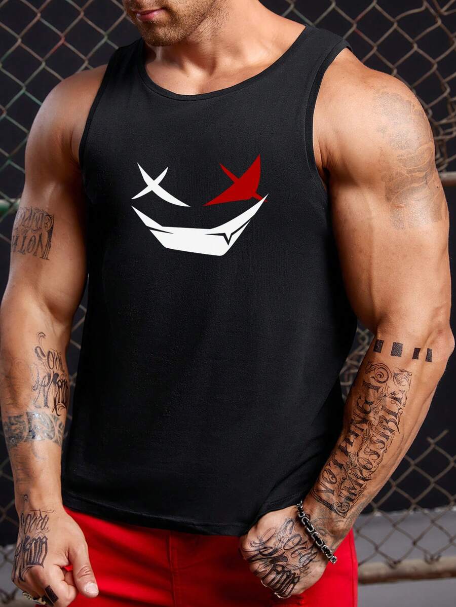 GENTILAND Nam Áo ba lỗ Bông Đồ họa Hoạt hình - màu đen - Xem 1