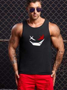 GENTILAND Nam Áo ba lỗ Bông Đồ họa Hoạt hình - màu đen - Xem 4