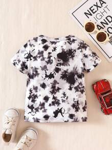 Áo sơ mi tay ngắn nhuộm màu thường ngày cho bé trai mùa hè có in hình ô tô và chữ - Nhiều màu - Xem 2