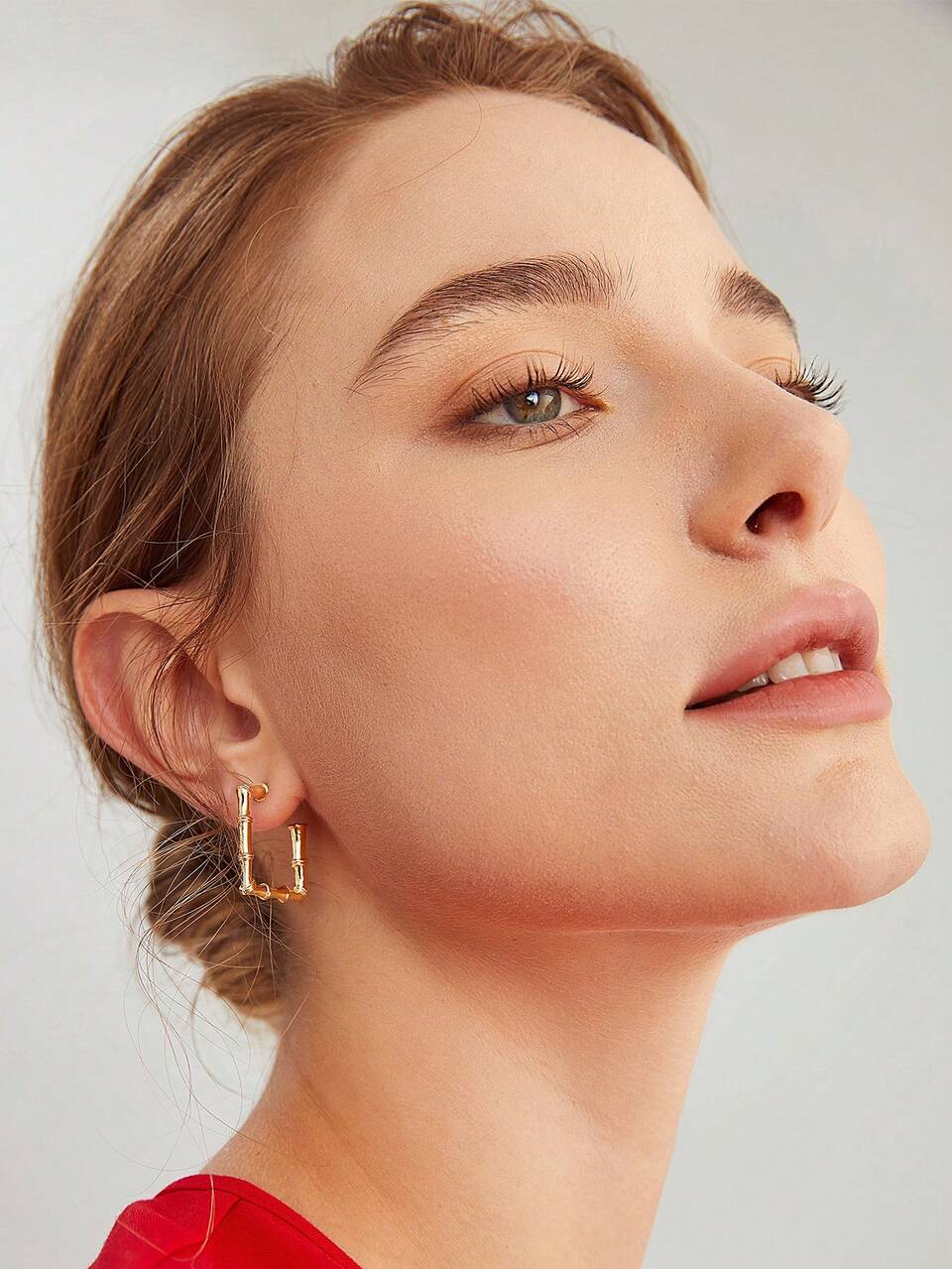GEOMETRIC BAMBOO HOOP EARRINGS