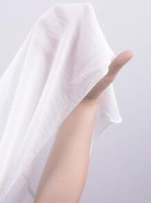 Floral Crochet Insert Batwing Sleeve Kimono - White - View 8