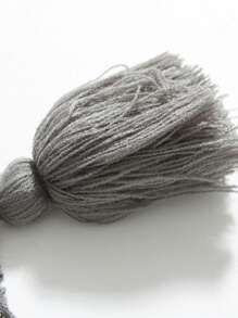 1pc Bohemian Style Tassel Knitted Blanket, Soft Comfy Warm Decorative Throw Blanket For Sofa, Couch, Bed, Living Room, Bedroom, Dorm, Office, Car, Travel, Picnic, Party, Suitable For All Seasons - Grey - View 6