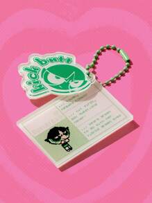 The Powerpuff Girls | ROMWE Cartoon & Letter Graphic Bag Charm Cute, Valentines - Green - View 2