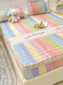 1 Họa Tiết Sọc Cầu Vồng Có Thể Giặt Được Drap Giường, Chất Liệu Vải Hiện Đại Mềm Trang Bị Tấm Cho Phòng Ngủ, Tất Cả Các Mùa - Nhiều màu - Xem 1