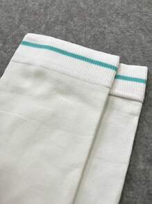 2對針織織物健身競技壓縮過膝運動襪 - 黑與白 - 查看 6