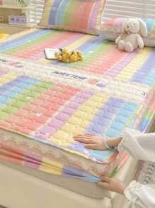 1 Họa Tiết Sọc Cầu Vồng Có Thể Giặt Được Drap Giường, Chất Liệu Vải Hiện Đại Mềm Trang Bị Tấm Cho Phòng Ngủ, Tất Cả Các Mùa - Nhiều màu - Xem 3