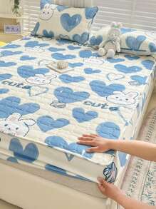 1 Họa Tiết Trái Tim Có Thể Giặt Trải Giường, Chất Liệu Vải Hiện Đại Mềm Trang Bị Tấm Cho Phòng Ngủ, Tất Cả Các Mùa - Nhiều màu - Xem 3