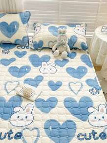 1 Họa Tiết Trái Tim Có Thể Giặt Trải Giường, Chất Liệu Vải Hiện Đại Mềm Trang Bị Tấm Cho Phòng Ngủ, Tất Cả Các Mùa - Nhiều màu - Xem 4