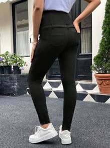 SHEIN Maternity Belly Support Adjustable Waist Pants