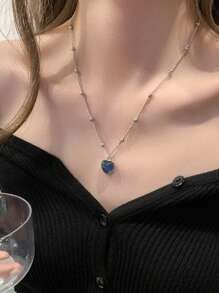 溫度變色愛心掛飾項鍊 - 白色 - 查看 6