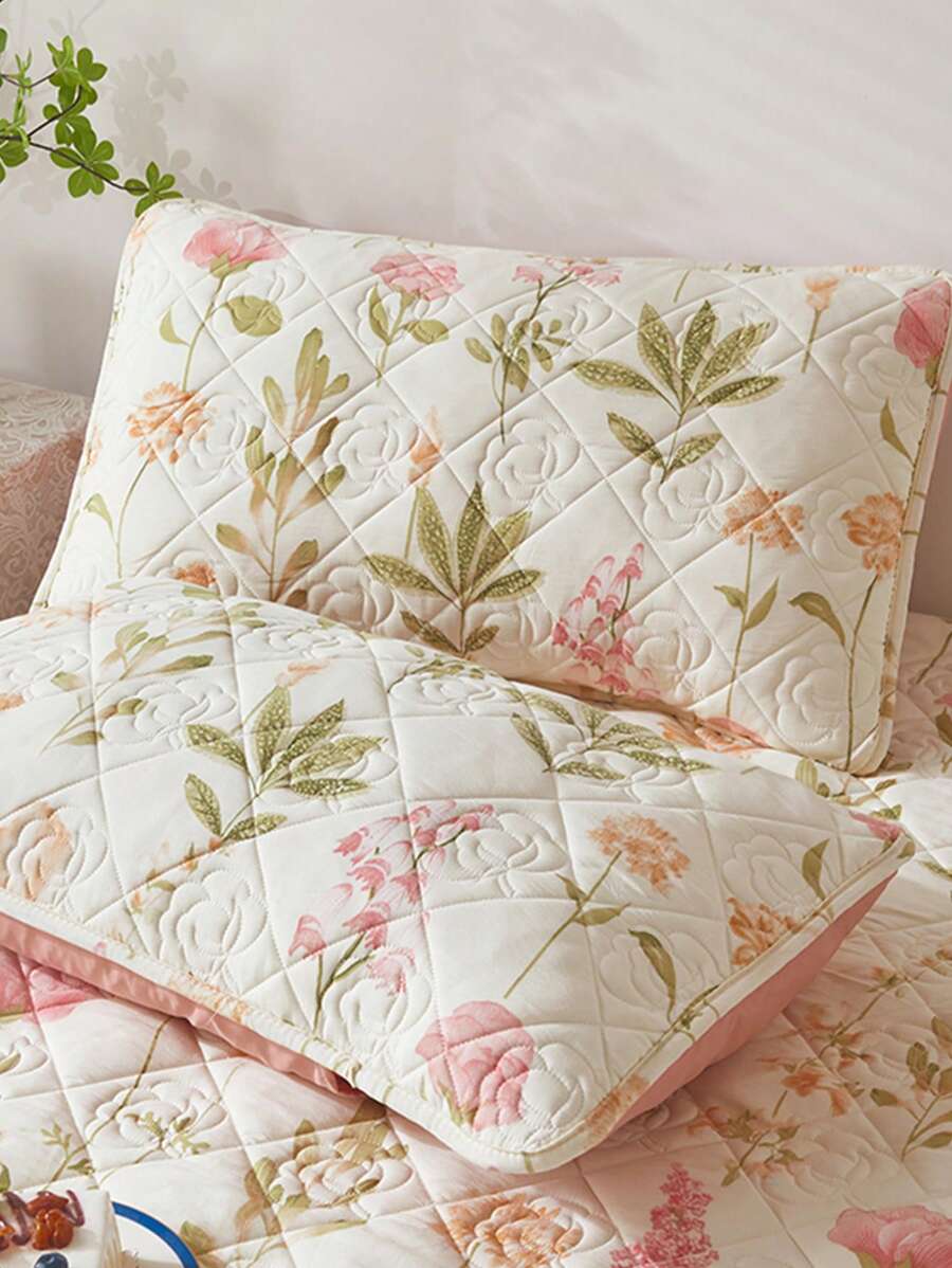 1對無填充物花卉設計枕套臥室用現代滌綸柔軟床上用品枕套四季皆宜 - 彩色 - 查看 1