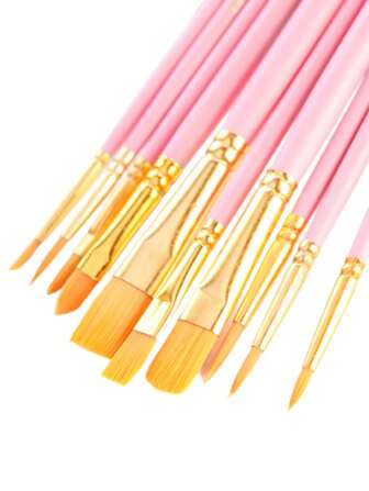 10 支双色画笔，专业多用途油画笔，用于精细细节描绘，艺术绘画，返校，学校用品