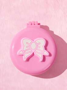 ROMWE Anime 1pc Bow Pattern Foldable Cushion Hair Brush With Mirror - Multicolor - View 1
