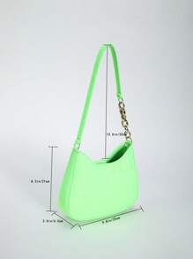 Medium Hobo Bag Embossed Detail Neon Green Nylon Funky - Green - View 8