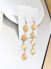 1 đôi bông tai hình giọt nước bằng thép không gỉ thời trang cho phụ nữ để trang trí hàng ngày - Vàng - Xem 1