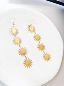 1 đôi bông tai hình giọt nước bằng thép không gỉ thời trang cho phụ nữ để trang trí hàng ngày - Vàng - Xem 2