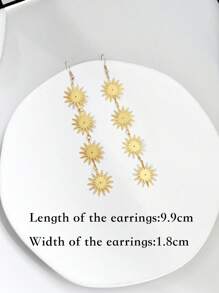 1 đôi bông tai hình giọt nước bằng thép không gỉ thời trang cho phụ nữ để trang trí hàng ngày - Vàng - Xem 3