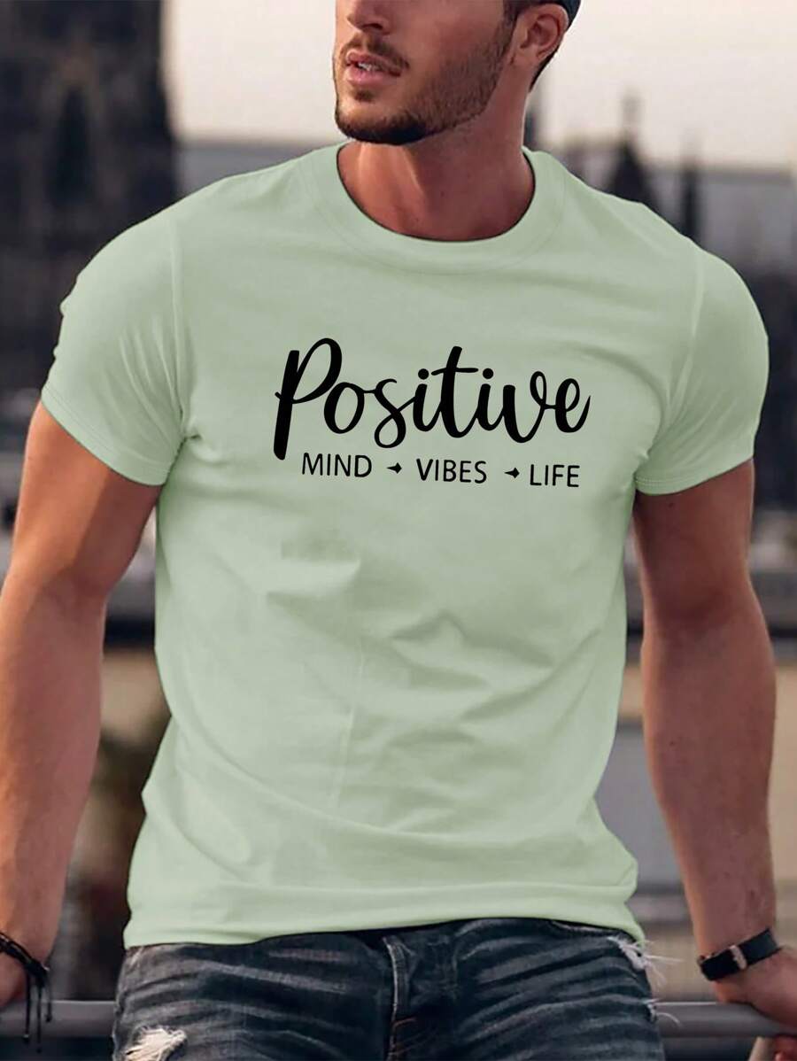 Manfinity Homme Áo thun & Áo lót Nam Lá thư Giải trí - màu xanh lá - Xem 1