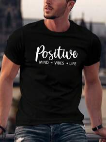 Manfinity Homme Áo thun & Áo lót Nam Lá thư Giải trí - màu đen - Xem 1