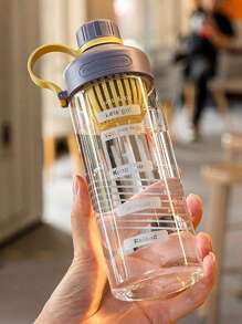 1入組PC水瓶夏季現代主義標語圖形飲水瓶 - 淡紫色 - 查看 1
