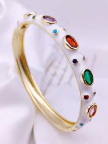 Vòng tay trang trí bằng đá khối Zirconia - Nhiều màu - Xem 1