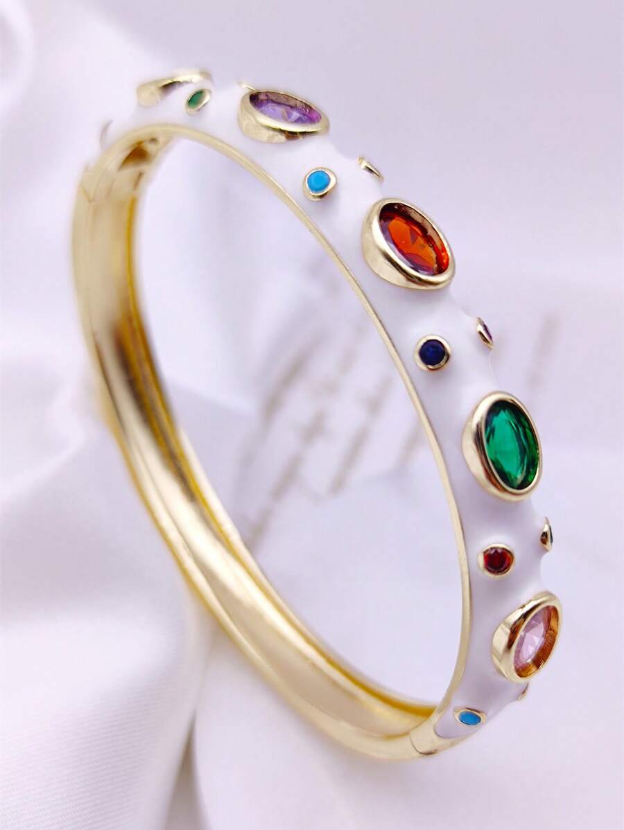 Vòng tay trang trí bằng đá khối Zirconia - Nhiều màu - Xem 1