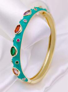方晶鋯石裝飾手鐲 - 彩色 - 查看 2