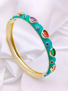 方晶鋯石裝飾手鐲 - 彩色 - 查看 3