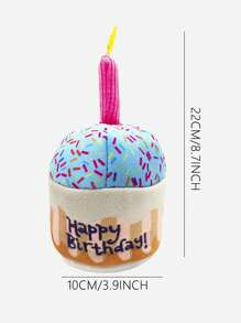 1 pieza Juguete de masticar para mascota de cumpleaños pastel diseño para perro para rechinar los dientes - Multicolor - Ver 5