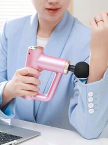 1pc ABS Fascial Gun, Modernist Color Block Fascial Gun For Home - Pink - View 2