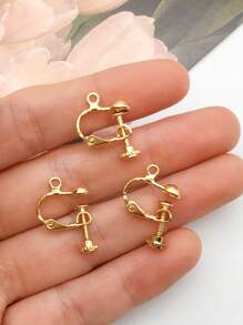 10入組/套時尚DIY耳環配件適合女士DIY首飾製作 - 金色 - 查看 2