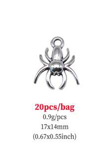 Mặt dây chuyền tự làm 20 chiếc Spider - Ancient Silver - Xem 2