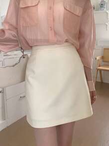 DAZY Váy nữ màu trơn Giải trí - Màu be - Xem 1