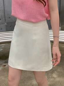 DAZY Váy nữ màu trơn Giải trí - Màu be - Xem 6