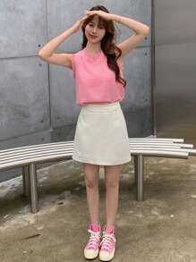 DAZY Váy nữ màu trơn Giải trí - Màu be - Xem 8