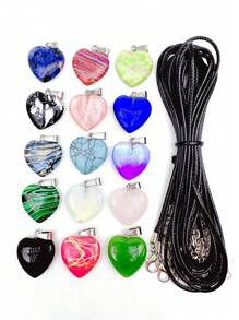 15入組/套天然水晶幾何DIY吊墜和15入組/套DIY首飾類底座DIY首飾製作 - 彩色 - 查看 1